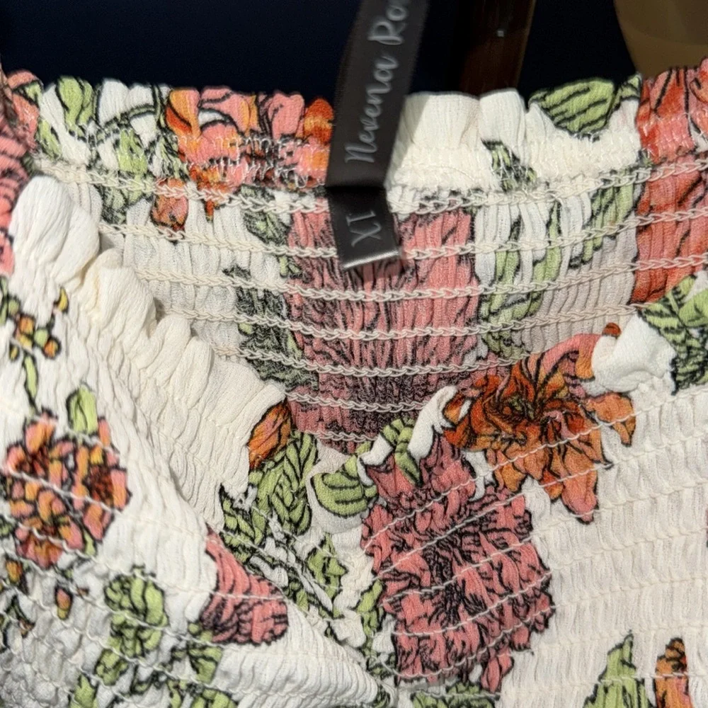 Floral White and Pink Maxi Dress - Picture 3 of 4